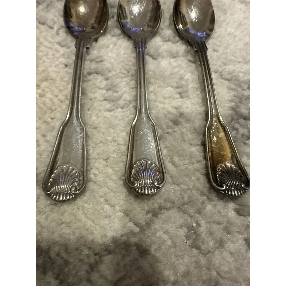 3 Towle ENGLISH SHELL‎ Silverplate Supreme Cutlery JAPAN Silverware Teaspoon